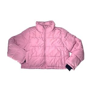 Girls Size XL 16/18 Pink Cropped Puffer Jacket